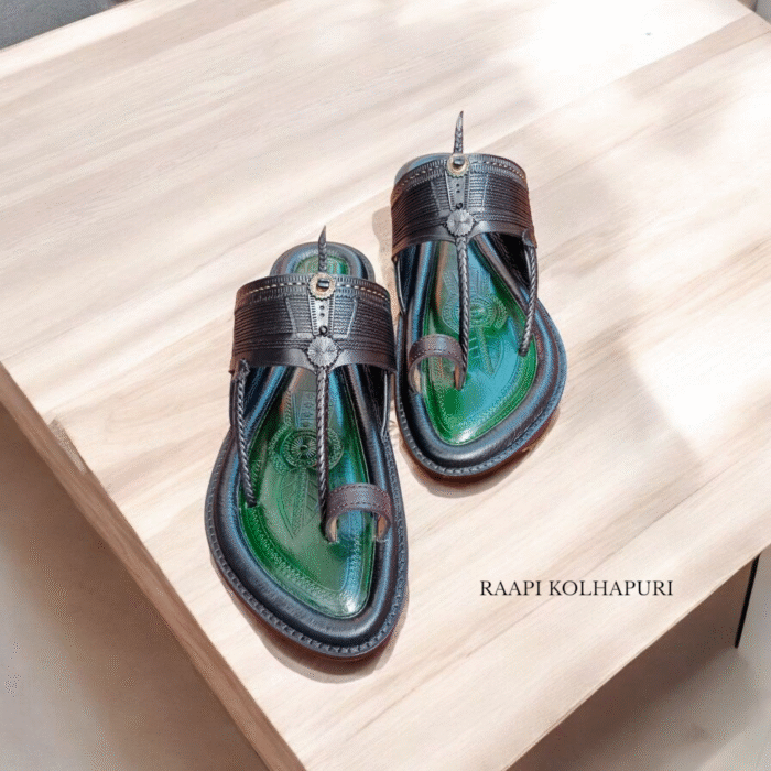 Handcrafted Black with Emerald Green Base